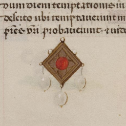 Book of Hours 15th Century Flower Diamond pendant