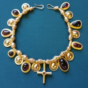 Anglo-Saxon Desborough necklace Garnets early medieval, handcrafted Commissions, British museum