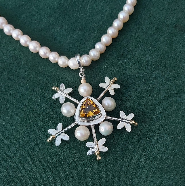 Citrine and pearl 15th medieval