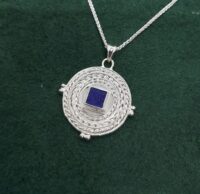 Anglo Saxon silver Lapis Pendant