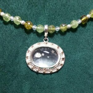 Viking inspired Rock Quartz and Garnet necklace